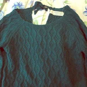 Wool angora blend sweater, teal
